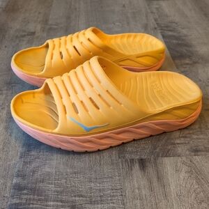 Hoka One One Unisex Ora Orange Recovery Slides Sandals Size Mens 8 Womens 10